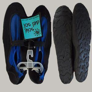 Sole del Sol Black and Royal Blue Shoes for Sand, Surf & Sun Size 9 NWT